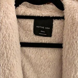 Active USA Sweaters - Over sized fuzzy vest with hood Active USA Sweaters - Over sized fuzzy vest with hood